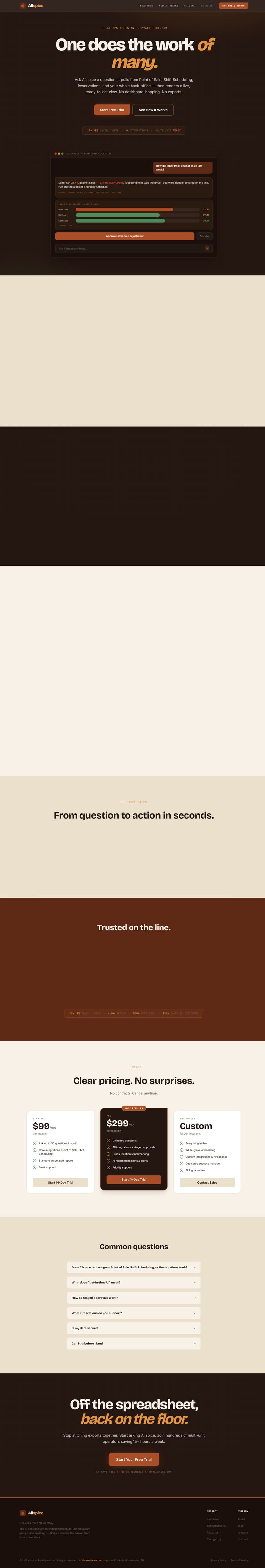 Allspice AI product screenshot